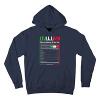 Italian Nutrition Facts Italiano Italy Pride Italian Flag Hoodie