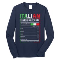 Italian Nutrition Facts Italiano Italy Pride Italian Flag Long Sleeve Shirt