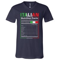 Italian Nutrition Facts Italiano Italy Pride Italian Flag V-Neck T-Shirt