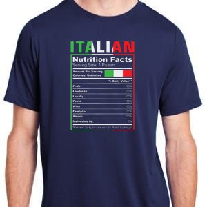 Italian Nutrition Facts Italiano Italy Pride Italian Flag Adult ChromaSoft Performance T-Shirt