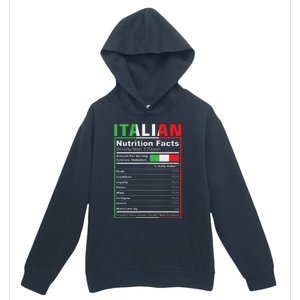 Italian Nutrition Facts Italiano Italy Pride Italian Flag Urban Pullover Hoodie