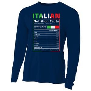 Italian Nutrition Facts Italiano Italy Pride Italian Flag Cooling Performance Long Sleeve Crew