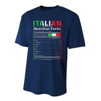 Italian Nutrition Facts Italiano Italy Pride Italian Flag Performance Sprint T-Shirt