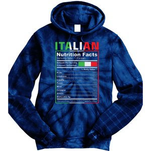 Italian Nutrition Facts Italiano Italy Pride Italian Flag Tie Dye Hoodie