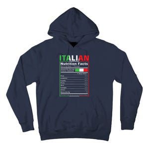 Italian Nutrition Facts Italiano Italy Pride Italian Flag Tall Hoodie