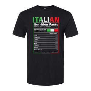 Italian Nutrition Facts Italiano Italy Pride Italian Flag Softstyle CVC T-Shirt