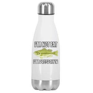 IM Not Fat IM Prespawn Bass Fishing Funny Graphic Stainless Steel Insulated Water Bottle