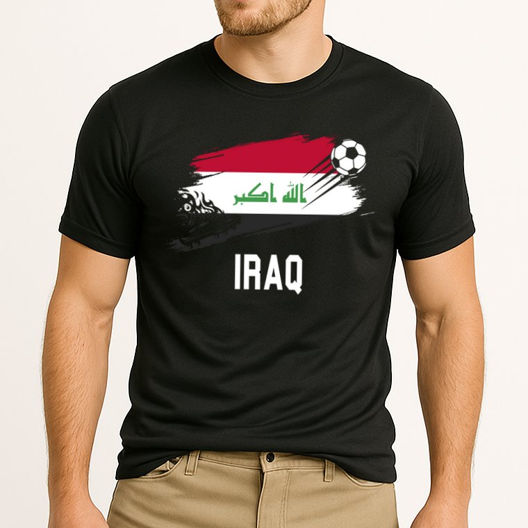Iraq National Football Soccer Team Flag Cooling Performance Crew T-Shirt
