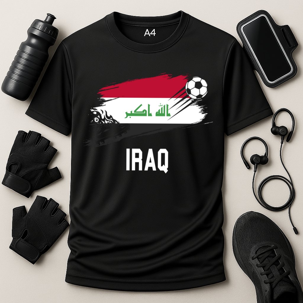 Iraq National Football Soccer Team Flag Cooling Performance Crew T-Shirt