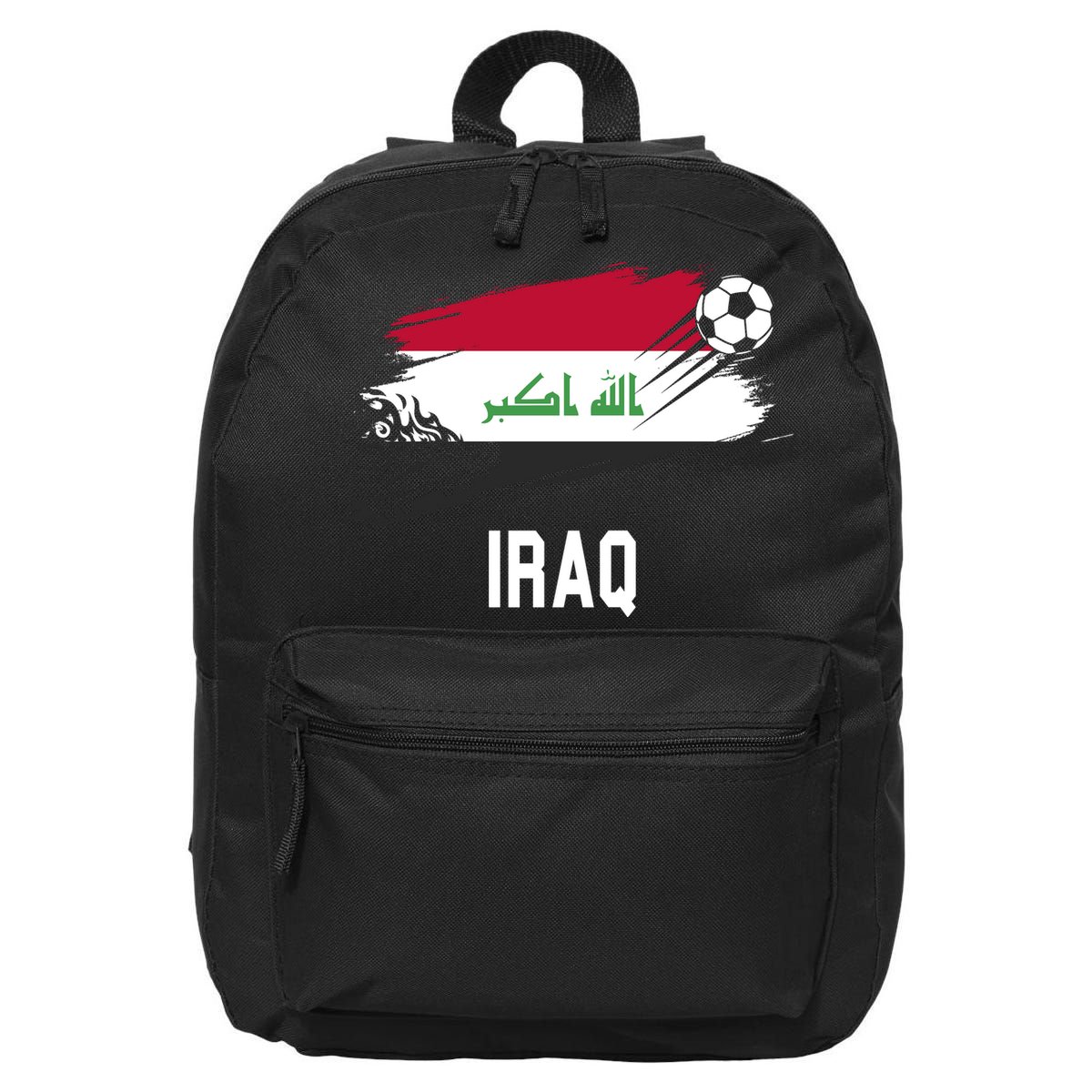Iraq National Football Soccer Team Flag 16 in Basic Backpack