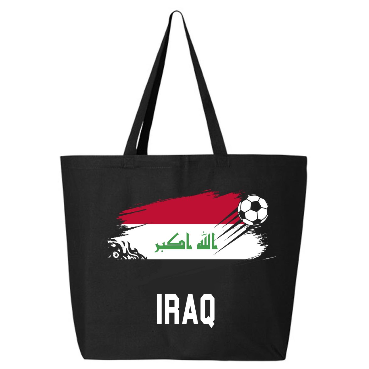 Iraq National Football Soccer Team Flag 25L Jumbo Tote