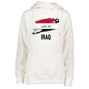 Iraq National Football Soccer Team Flag Womens Funnel Neck Pullover Hood