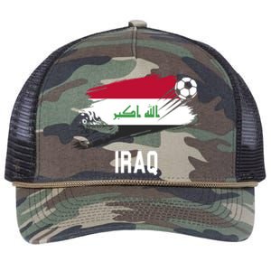 Iraq National Football Soccer Team Flag Retro Rope Trucker Hat Cap