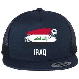 Iraq National Football Soccer Team Flag Flat Bill Trucker Hat