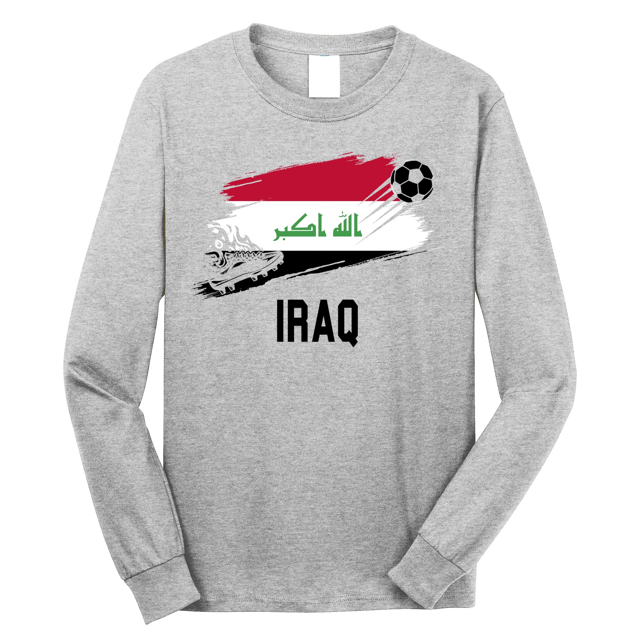 Iraq National Football Soccer Team Flag Long Sleeve Shirt