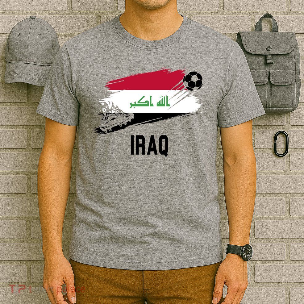 Iraq National Football Soccer Team Flag T-Shirt