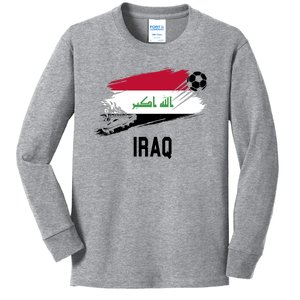 Iraq National Football Soccer Team Flag Kids Long Sleeve Shirt