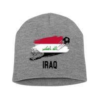 Iraq National Football Soccer Team Flag Short Acrylic Beanie