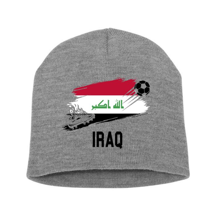 Iraq National Football Soccer Team Flag Short Acrylic Beanie