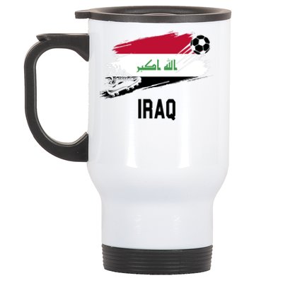 Iraq National Football Soccer Team Flag Stainless Steel Travel Mug