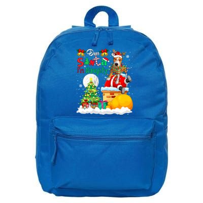 IM Naughty Funny Joke Xmas Santa Reindeer Pit Bull Owner Funny Gift 16 in Basic Backpack