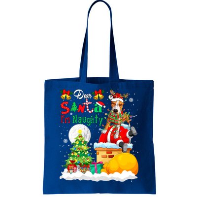 IM Naughty Funny Joke Xmas Santa Reindeer Pit Bull Owner Funny Gift Tote Bag