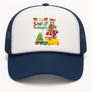 IM Naughty Funny Joke Xmas Santa Reindeer Pit Bull Owner Funny Gift Trucker Hat