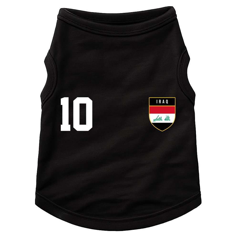 Iraq Nation Football Soccer 10 Jersey Doggie Tank