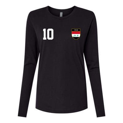 Iraq Nation Football Soccer 10 Jersey Womens Cotton Relaxed Long Sleeve T-Shirt