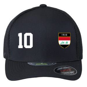 Iraq Nation Football Soccer 10 Jersey Flexfit Unipanel Trucker Cap