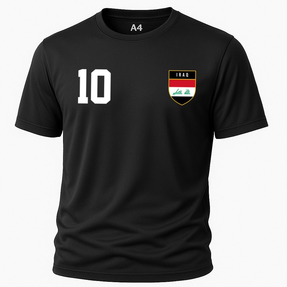 Iraq Nation Football Soccer 10 Jersey Cooling Performance Crew T-Shirt