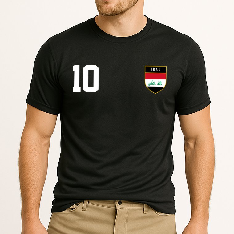Iraq Nation Football Soccer 10 Jersey Cooling Performance Crew T-Shirt