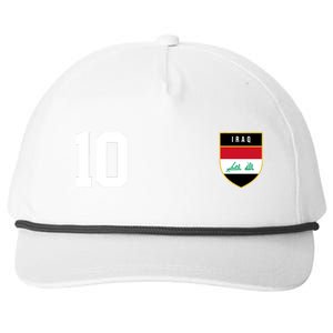 Iraq Nation Football Soccer 10 Jersey Snapback Five-Panel Rope Hat