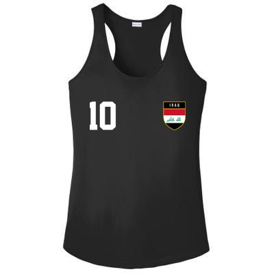 Iraq Nation Football Soccer 10 Jersey Ladies PosiCharge Competitor Racerback Tank