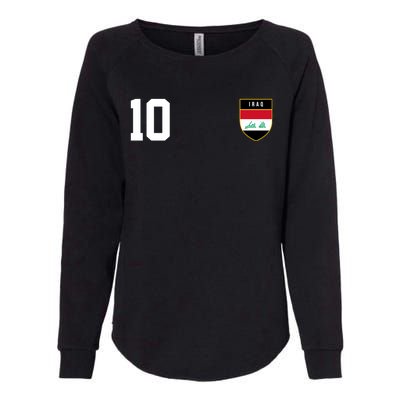 Iraq Nation Football Soccer 10 Jersey Womens California Wash Sweatshirt