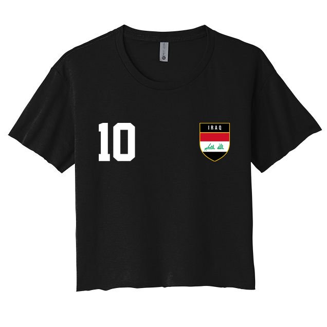 Iraq Nation Football Soccer 10 Jersey Crop Top
