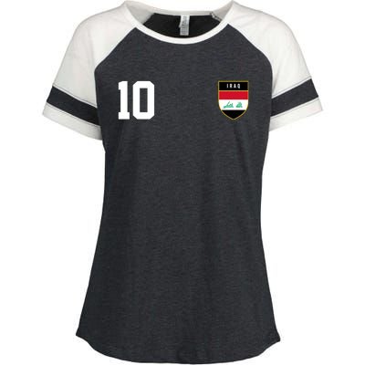 Iraq Nation Football Soccer 10 Jersey Enza Ladies Jersey Colorblock Tee