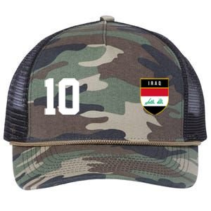 Iraq Nation Football Soccer 10 Jersey Retro Rope Trucker Hat Cap