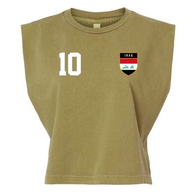 Iraq Nation Football Soccer 10 Jersey Garment-Dyed Women's Muscle Tee