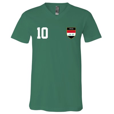 Iraq Nation Football Soccer 10 Jersey V-Neck T-Shirt