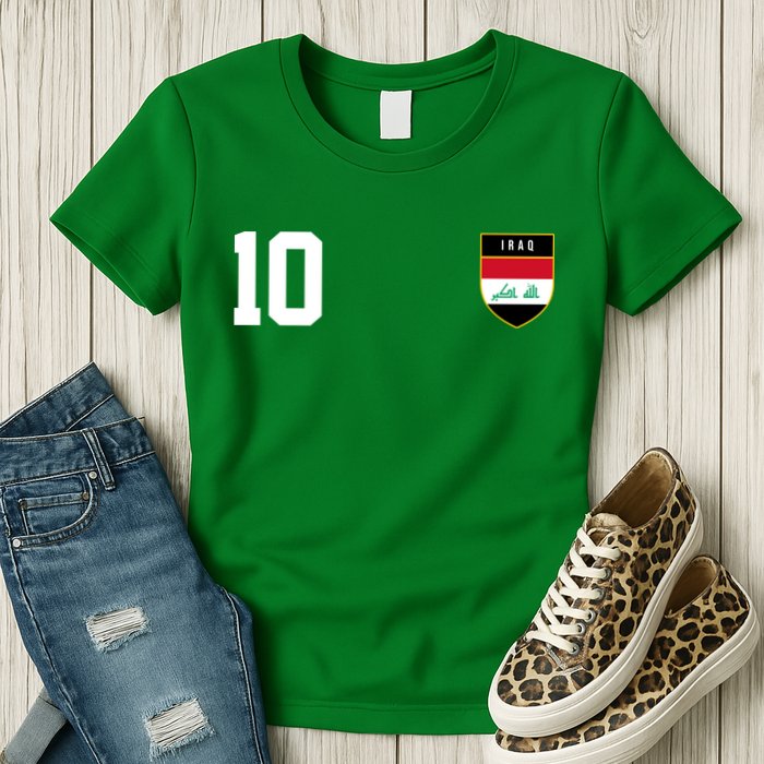 Iraq Nation Football Soccer 10 Jersey Womens T-Shirt