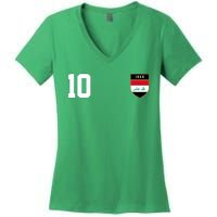 Iraq Nation Football Soccer 10 Jersey Women's V-Neck T-Shirt