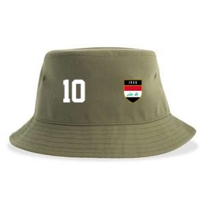 Iraq Nation Football Soccer 10 Jersey Sustainable Bucket Hat