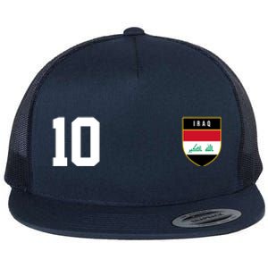 Iraq Nation Football Soccer 10 Jersey Flat Bill Trucker Hat