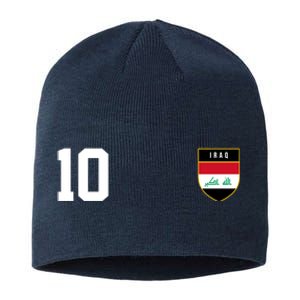 Iraq Nation Football Soccer 10 Jersey Sustainable Beanie