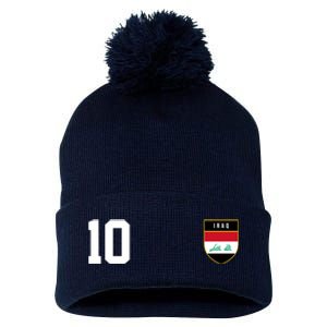 Iraq Nation Football Soccer 10 Jersey Pom Pom 12in Knit Beanie