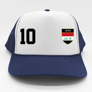 Iraq Nation Football Soccer 10 Jersey Trucker Hat