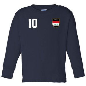 Iraq Nation Football Soccer 10 Jersey Toddler Long Sleeve Shirt