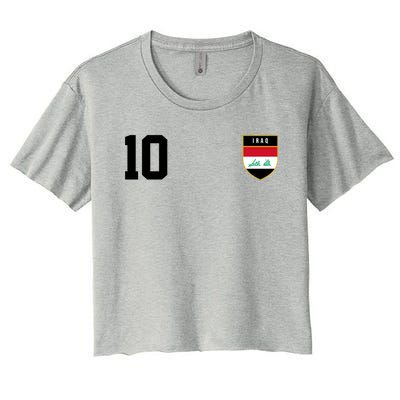 Iraq Nation Football Soccer 10 Jersey Women's Crop Top Tee