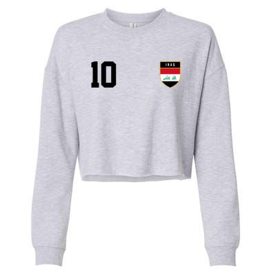 Iraq Nation Football Soccer 10 Jersey Cropped Pullover Crew